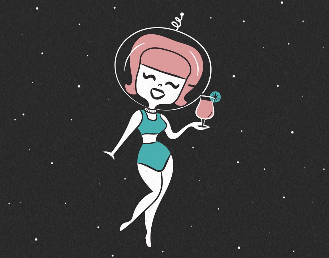 Space babe illustration