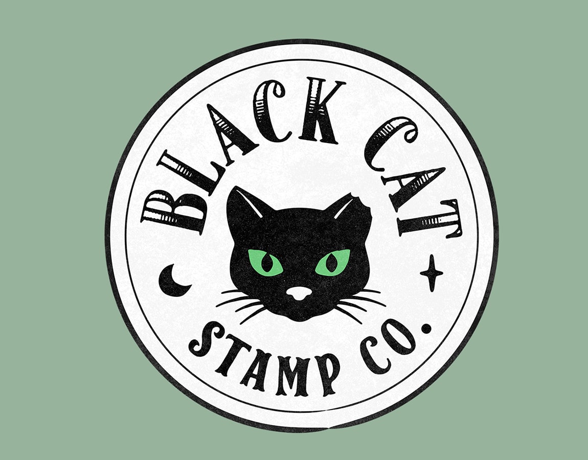 Black Cat Stamp Co. logo design