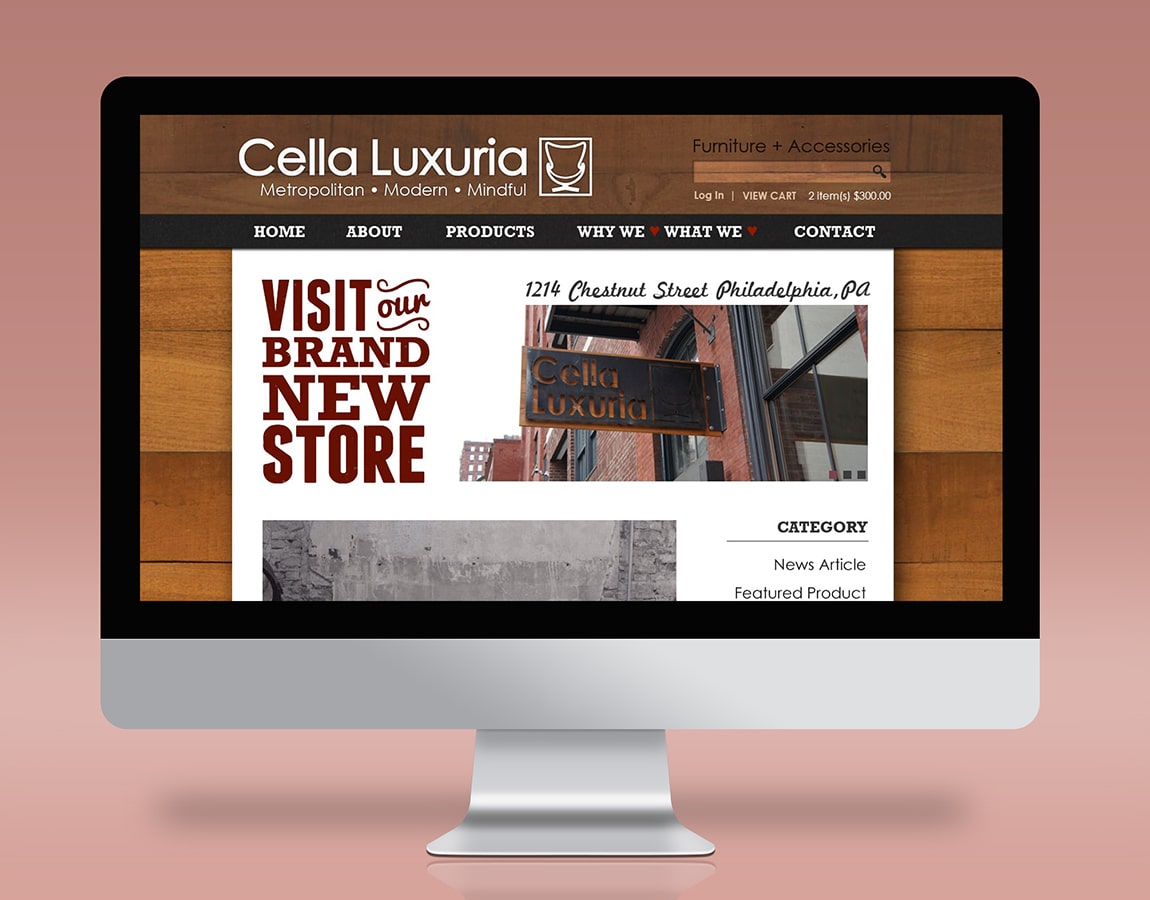 Cella Luxuria website design